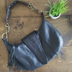 Chi by Carlos Falchi Black Purse with Tassel